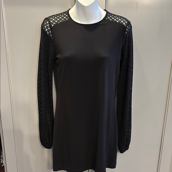 Michael Kors Black Dress with Lace Sleeves sz xs - Picture 1 of 6